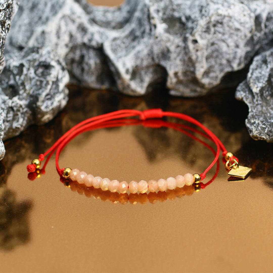 Balanced Journey - Sunstone Chakra Red Rope Bracelet