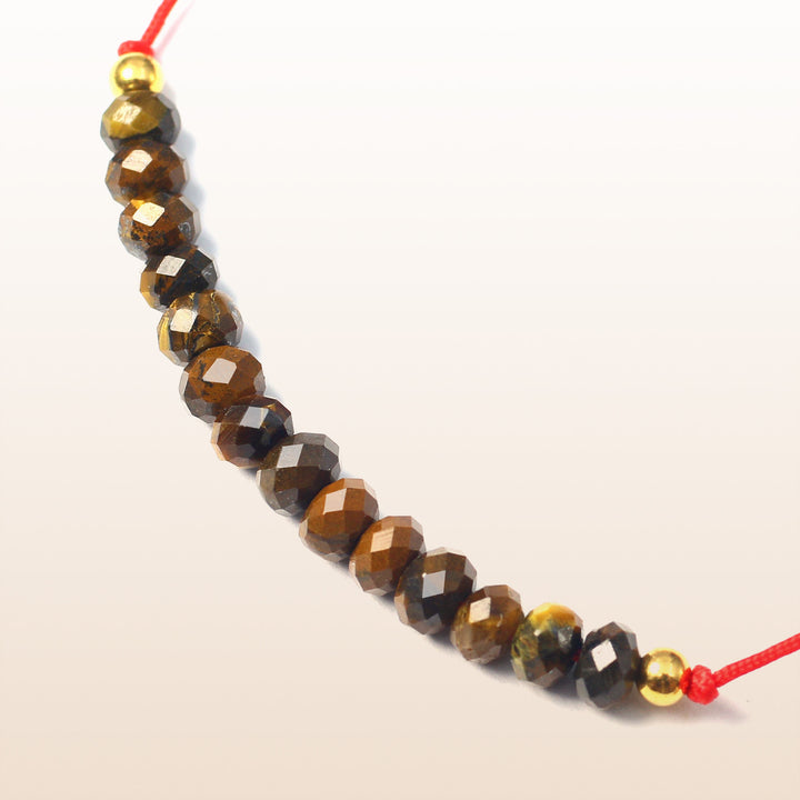 Balanced Journey - Tiger Eye Chakra Red Rope Bracelet