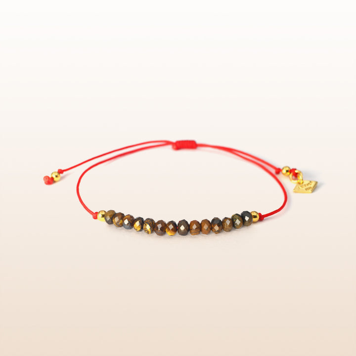 Balanced Journey - Tiger Eye Chakra Red Rope Bracelet