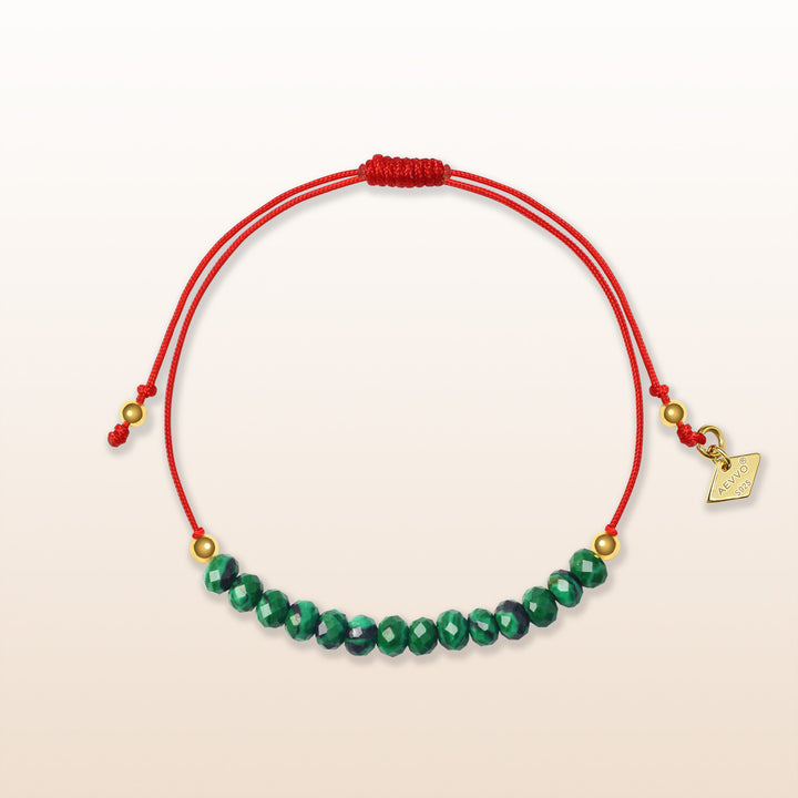 Balanced Journey - Malachite Chakra Red Rope Bracelet