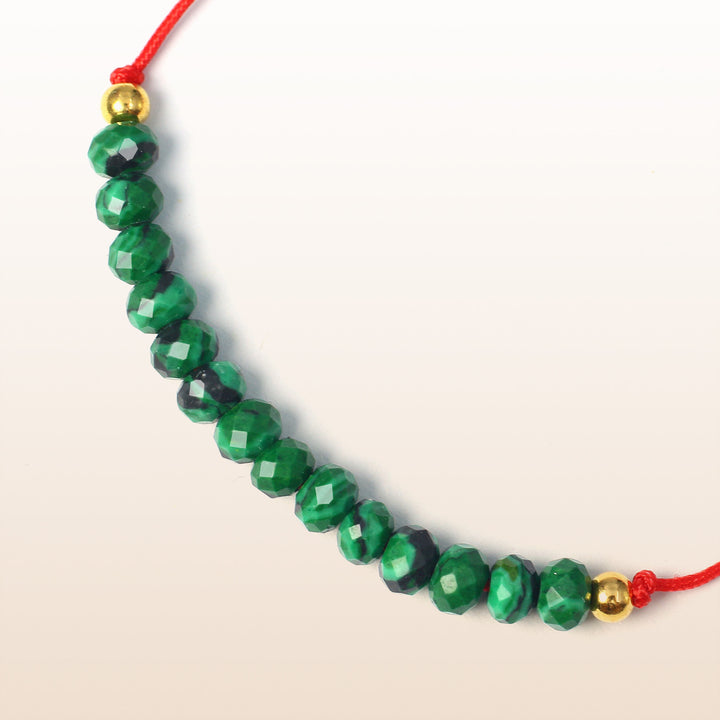 Balanced Journey - Malachite Chakra Red Rope Bracelet