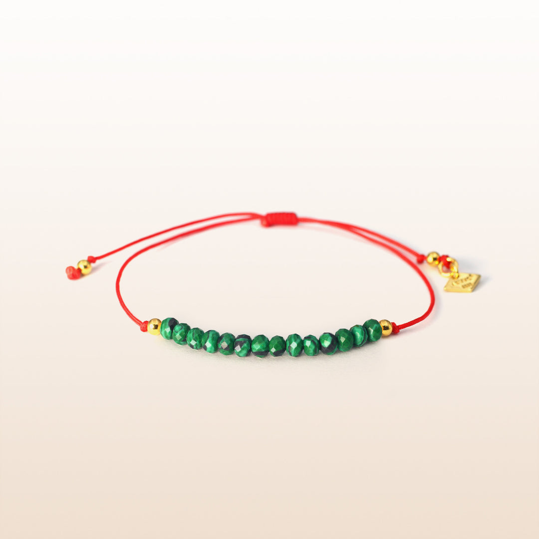 Balanced Journey - Malachite Chakra Red Rope Bracelet