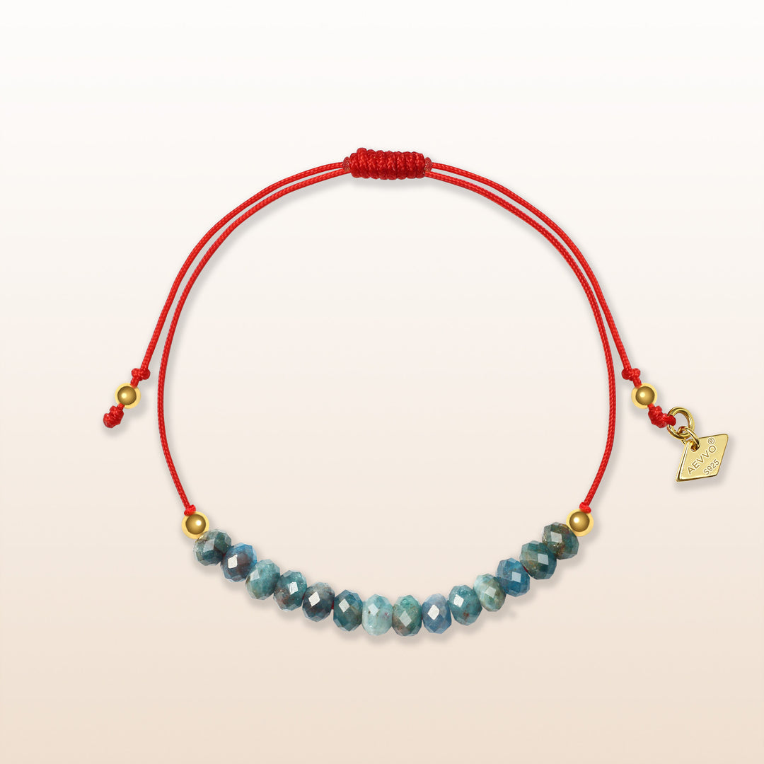 Balanced Journey - Apatite Chakra Red Rope Bracelet