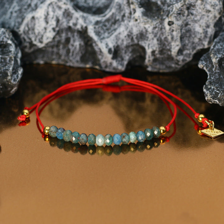 Balanced Journey - Apatite Chakra Red Rope Bracelet