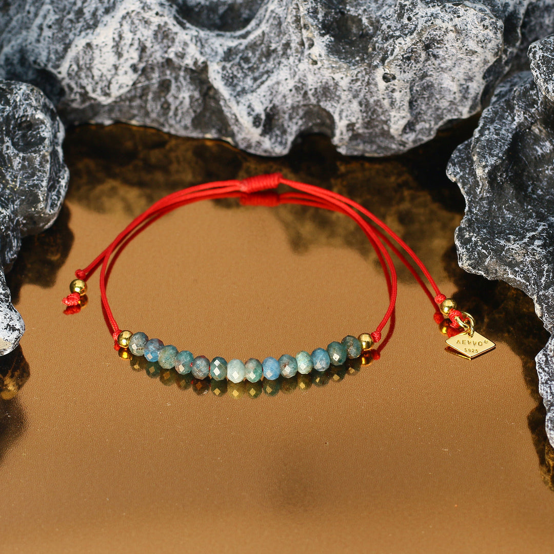 Balanced Journey - Apatite Chakra Red Rope Bracelet