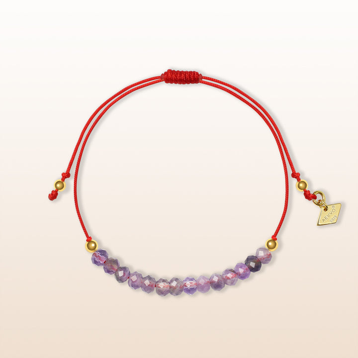 Balanced Journey - Amethyst Chakra Red Rope Bracelet