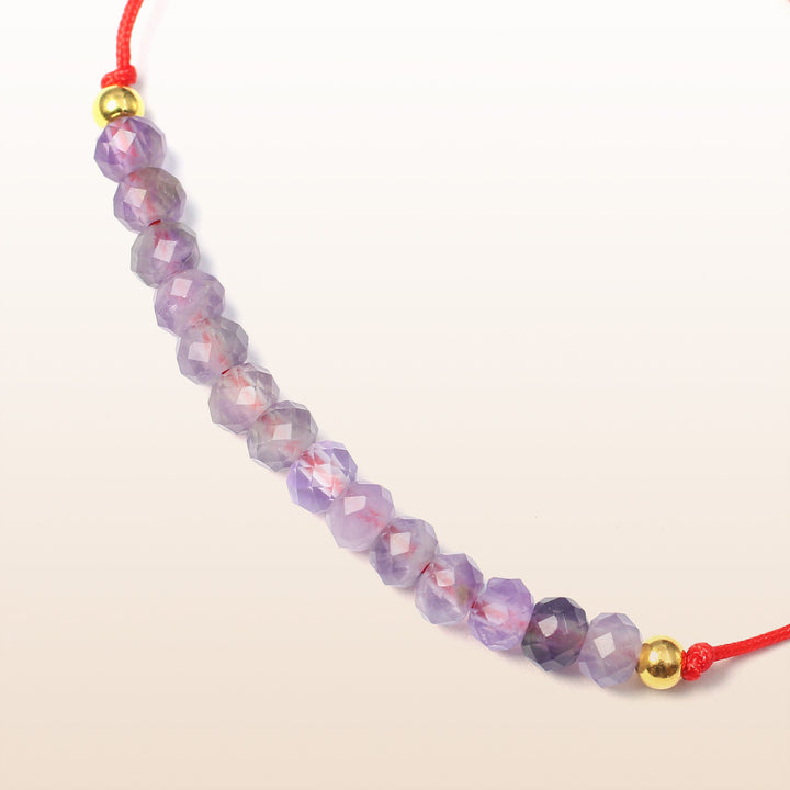 Balanced Journey - Amethyst Chakra Red Rope Bracelet