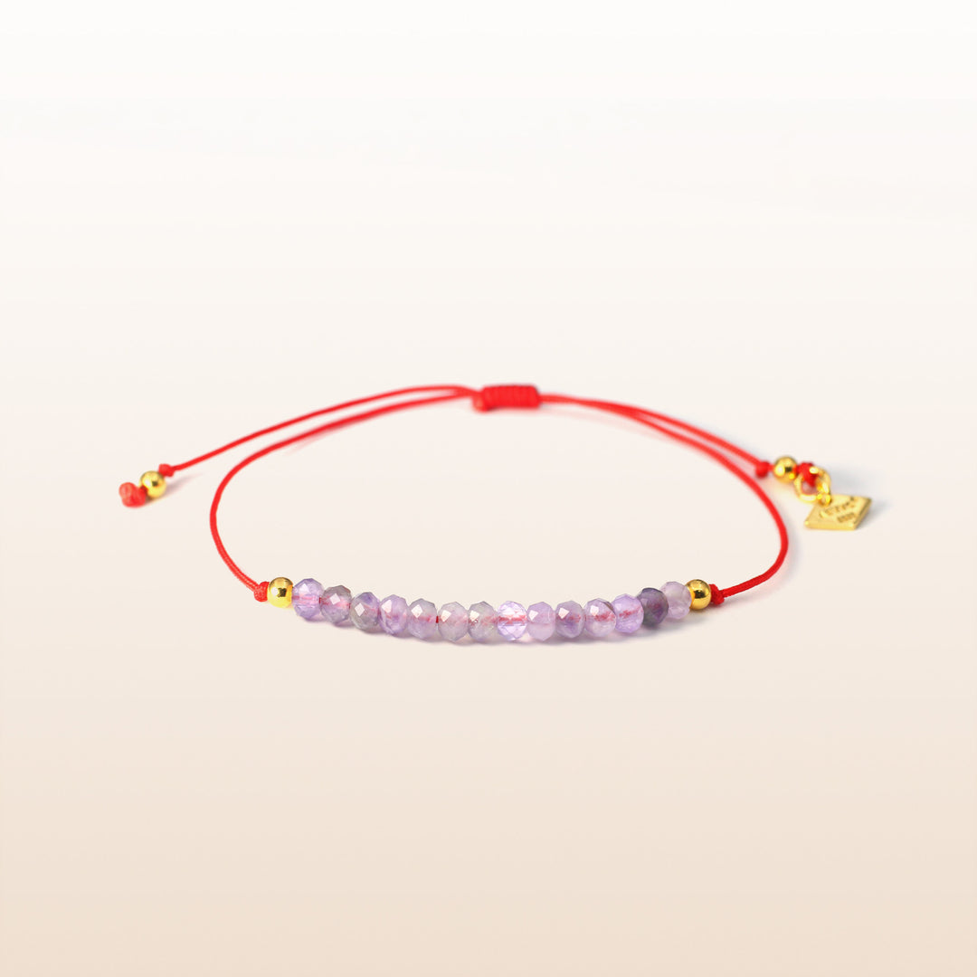 Balanced Journey - Amethyst Chakra Red Rope Bracelet