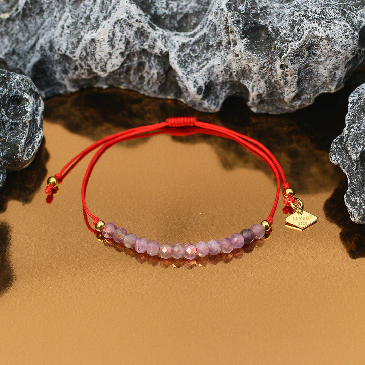 Balanced Journey - Amethyst Chakra Red Rope Bracelet