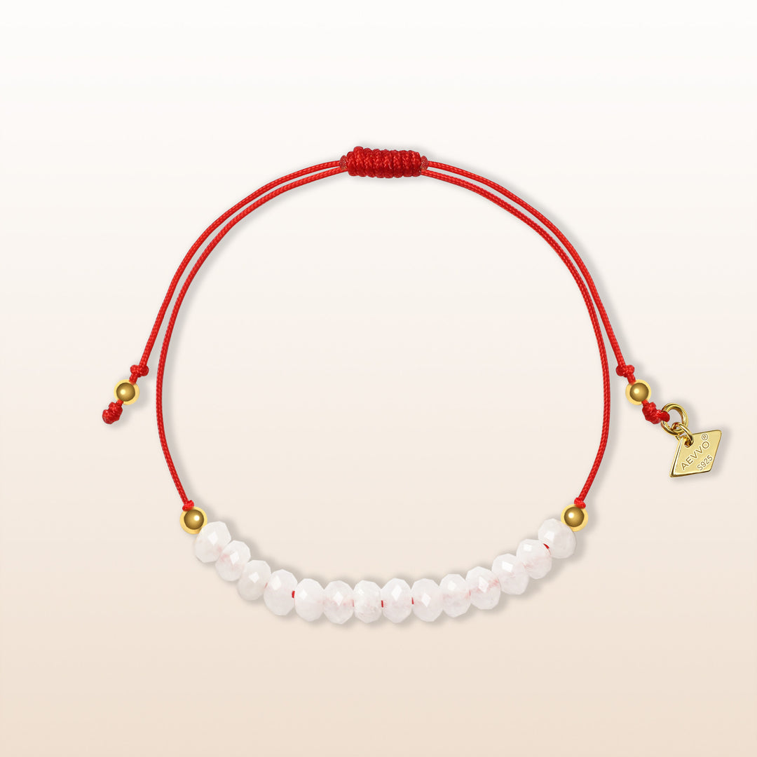 Balanced Journey - Quartz Chakra Red Rope Bracelet