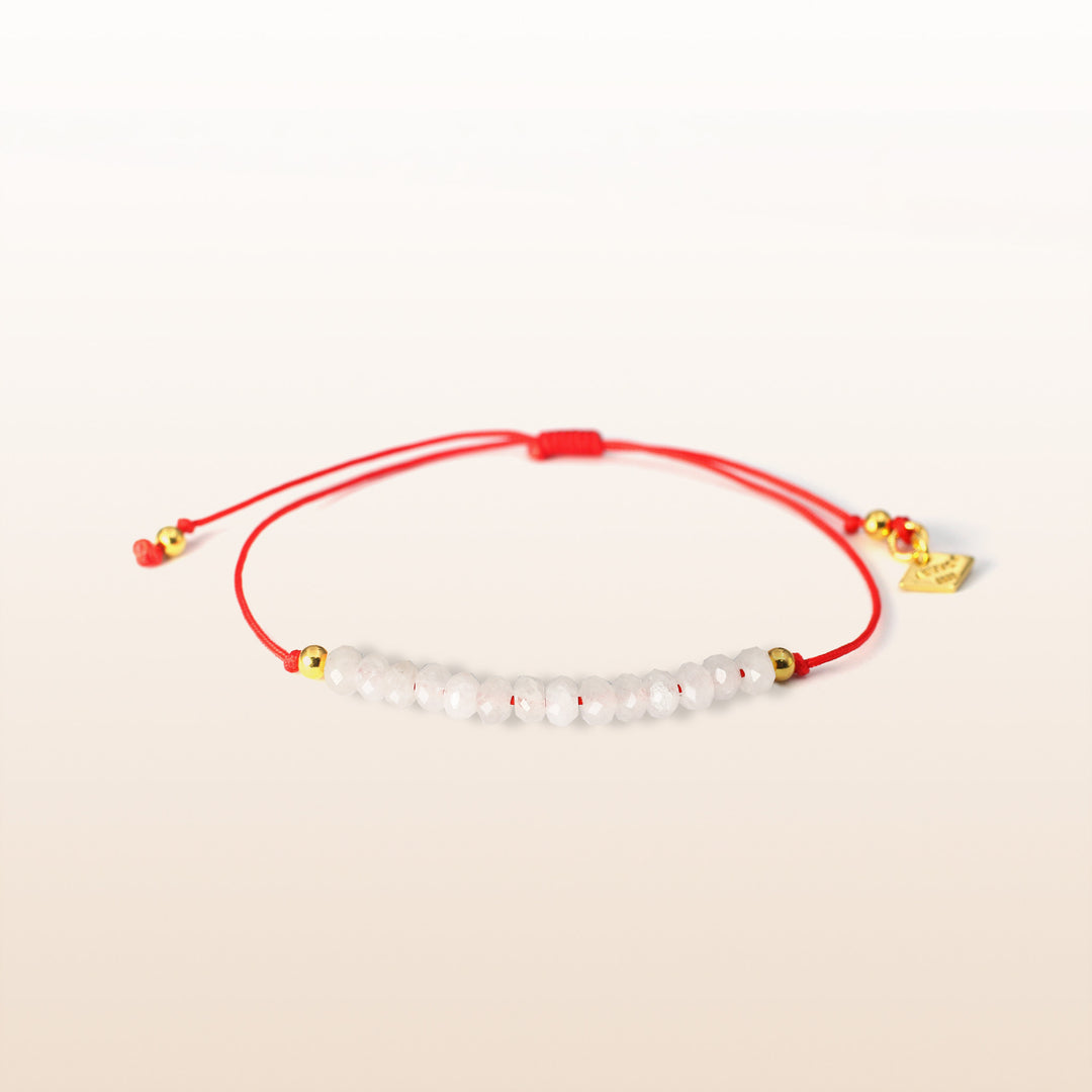 Balanced Journey - Quartz Chakra Red Rope Bracelet