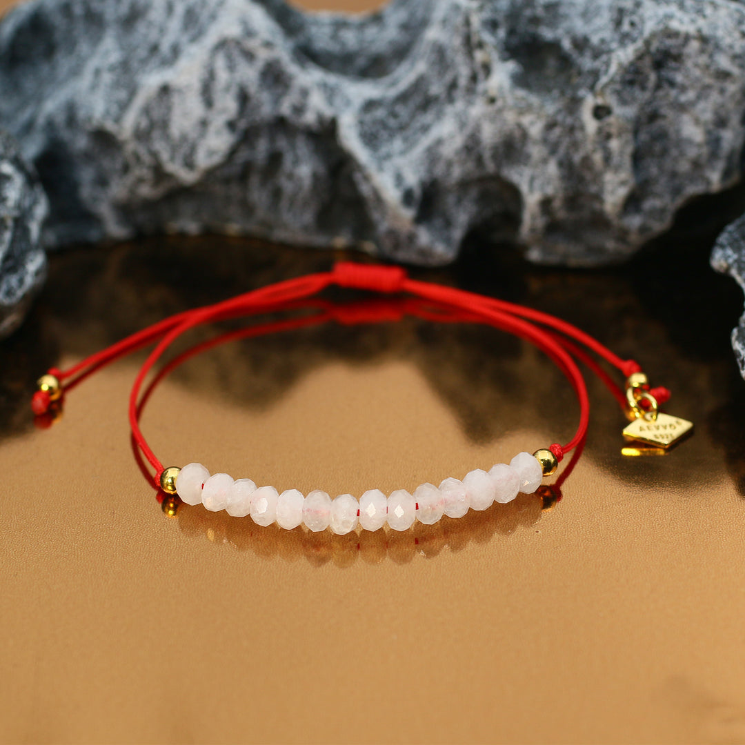 Balanced Journey - Quartz Chakra Red Rope Bracelet