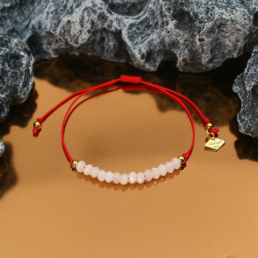 Balanced Journey - Quartz Chakra Red Rope Bracelet