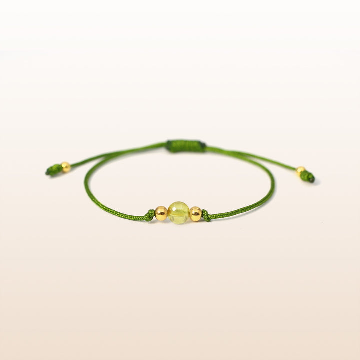 Citrine Pisces Lucky Stone Green Rope Kid's Bracelet