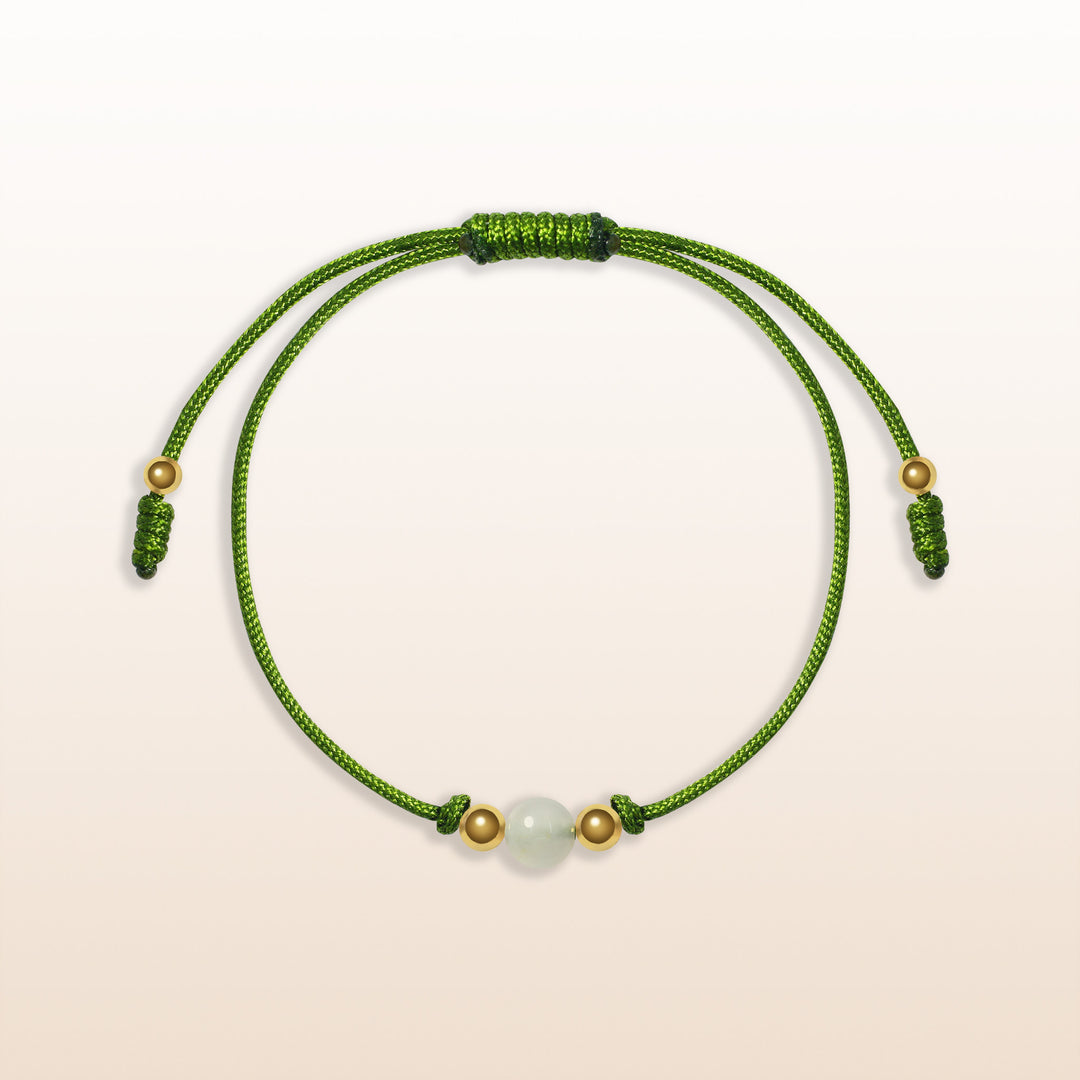 Moonstone Cancer Lucky Stone Green Rope Kid's Bracelet