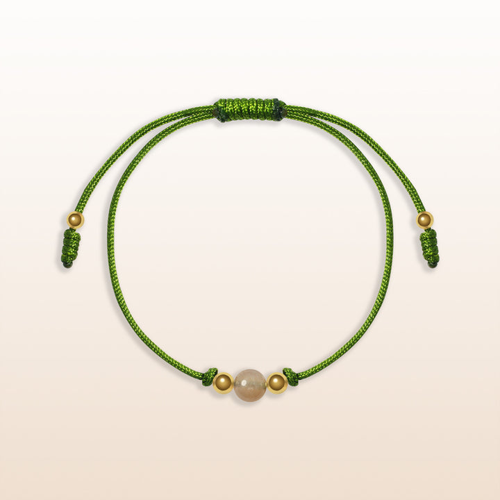 Sunstone Leo Lucky Stone Green Rope Kid's Bracelet