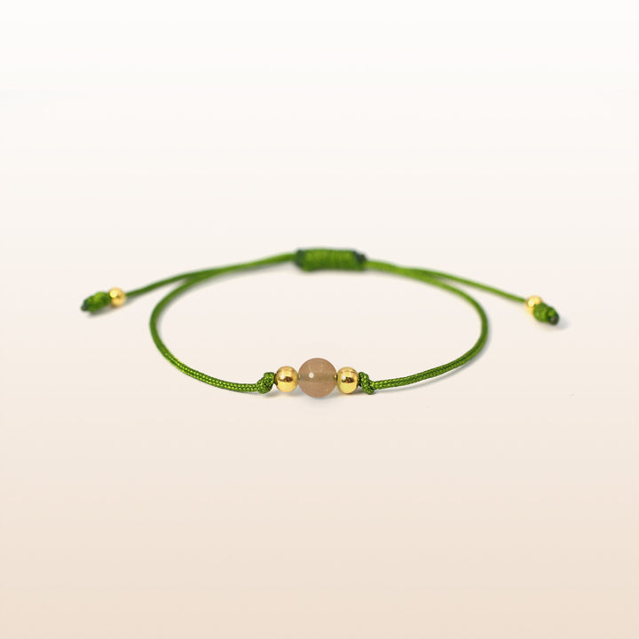 Sunstone Leo Lucky Stone Green Rope Kid's Bracelet