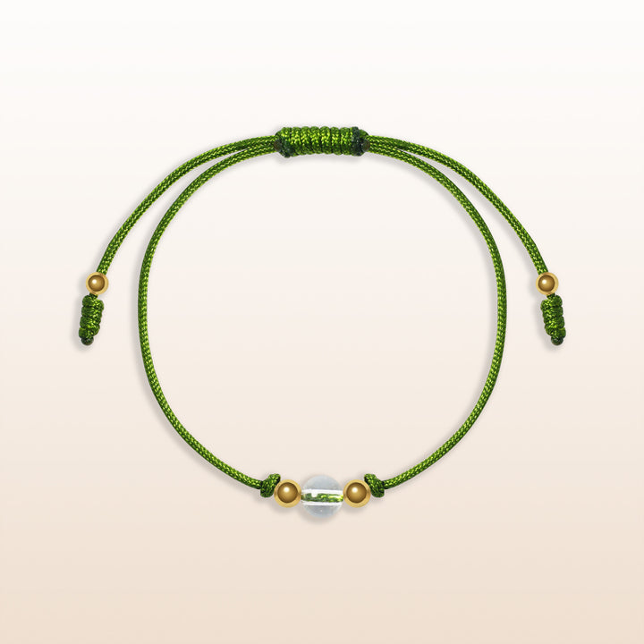 Quartz Libra Lucky Stone Green Rope Kid's Bracelet