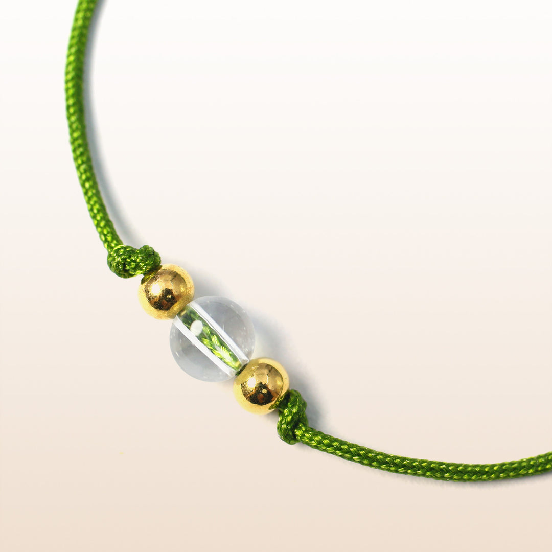 Quartz Libra Lucky Stone Green Rope Kid's Bracelet