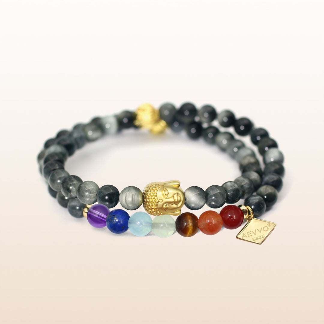 Awakening in Tranquility-7 Chakra Double Wrap Bracelet