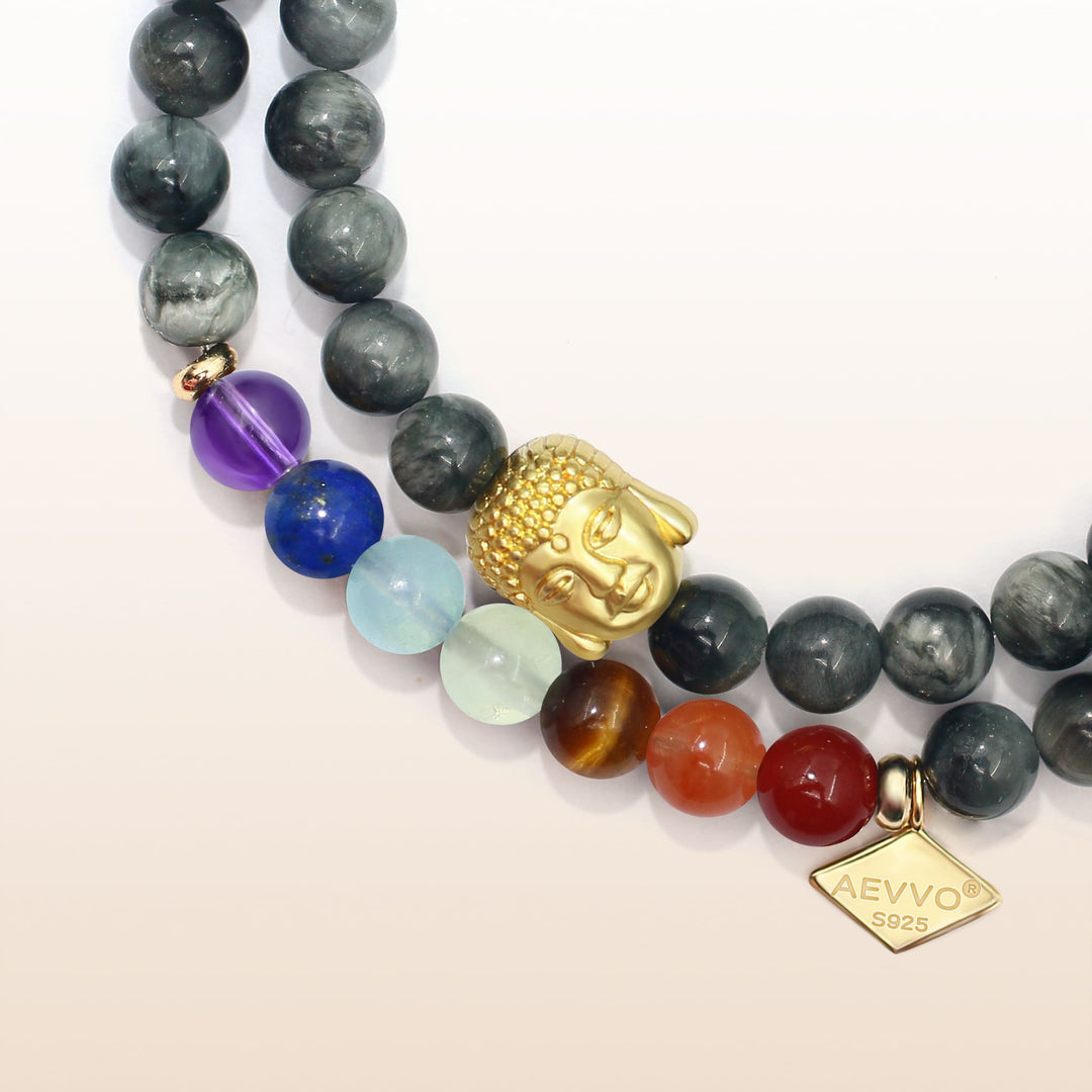 Awakening in Tranquility-7 Chakra Double Wrap Bracelet