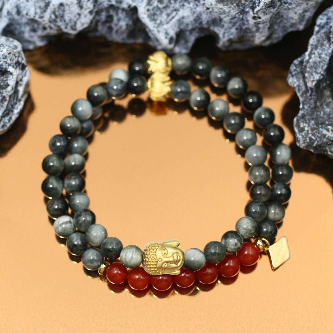 Awakening in Tranquility-Red Agate Root Chakra Double Wrap Bracelet