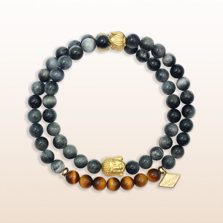 Awakening in Tranquility-Yellow Tiger Eye Solar Plexus Chakra Double Wrap Bracelet