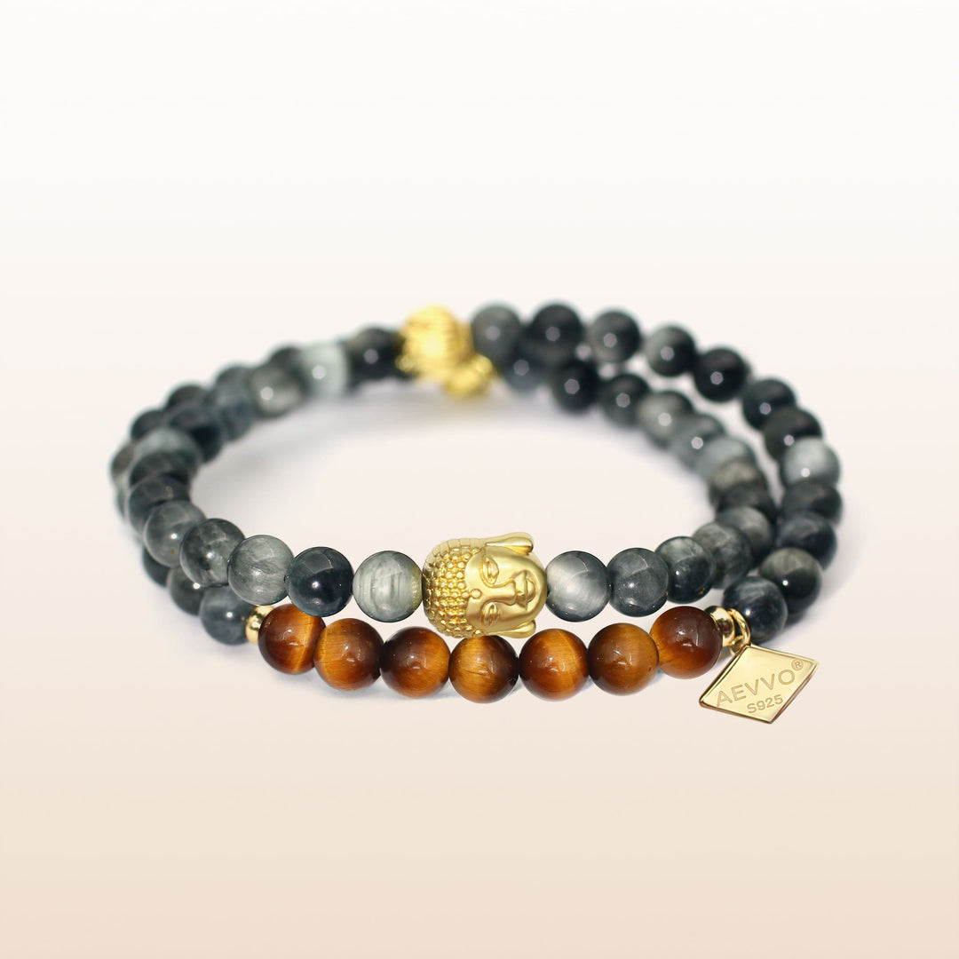 Awakening in Tranquility-Yellow Tiger Eye Solar Plexus Chakra Double Wrap Bracelet