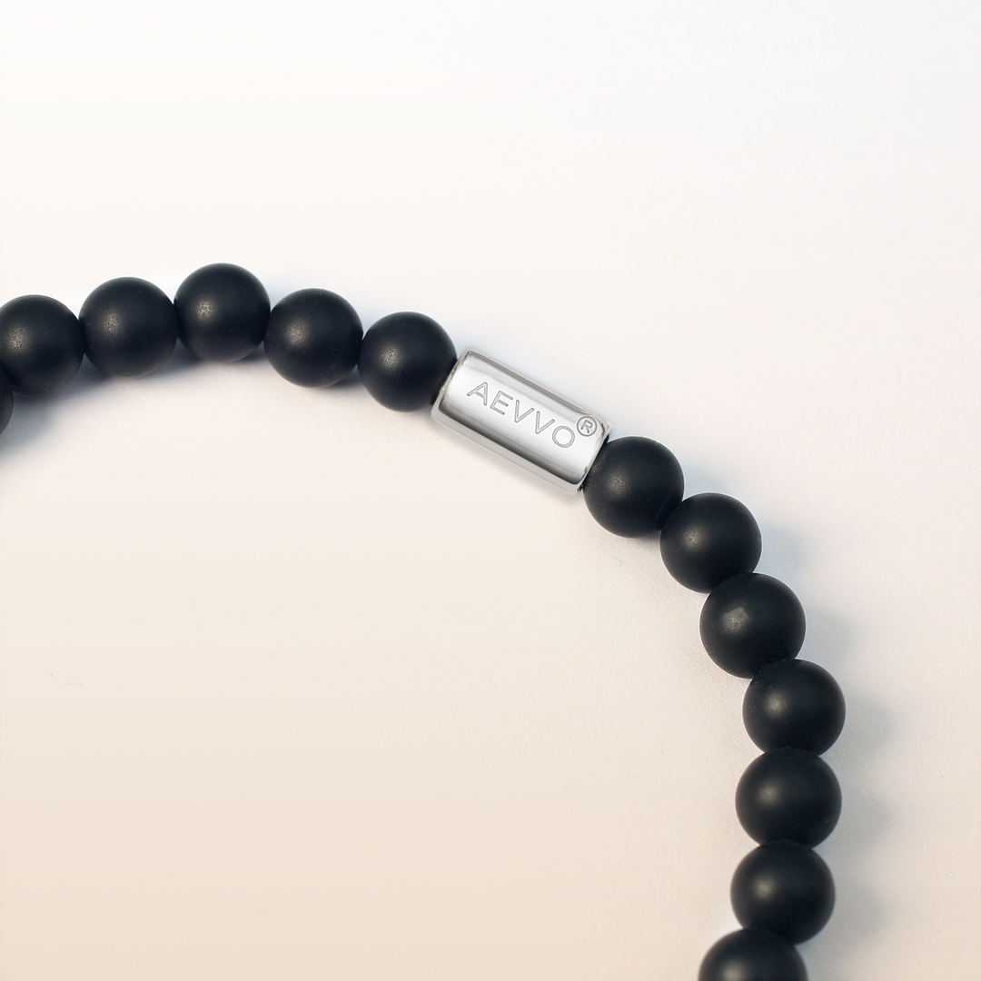 Balance Guidance -Silver Matte Black Agate Evil Eye Bracelet Ⅰ