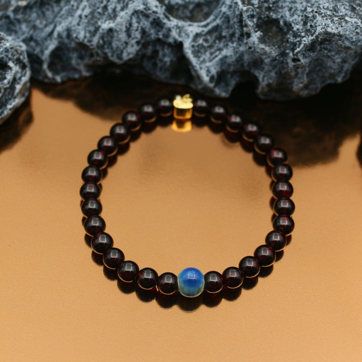 Birthstone evil eye bracelet