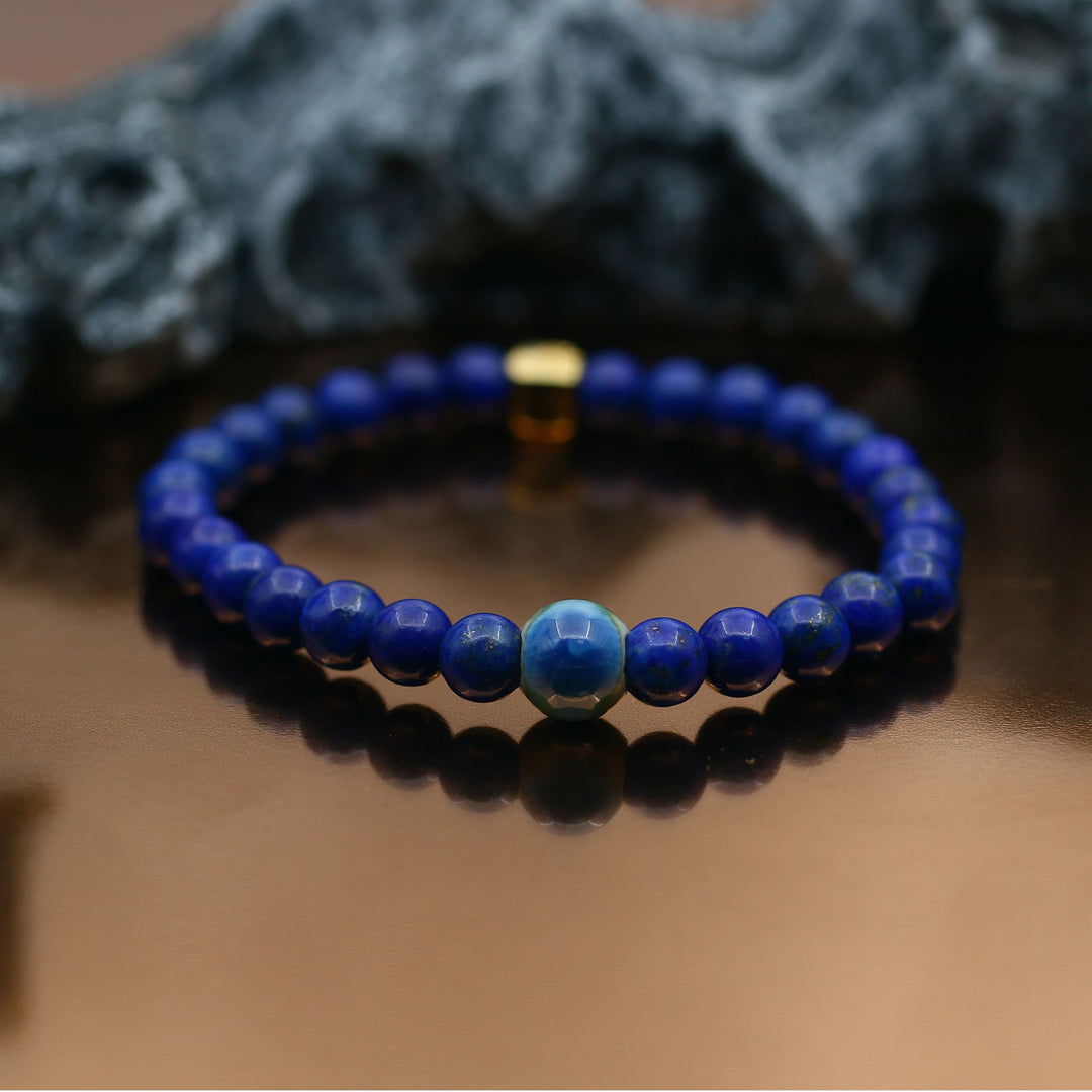 Lapis Lazuli September Birthstone Evil Eye Bracelet