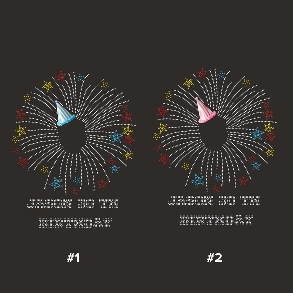 Second finished product view for Bling Birthday Unisex T-shirt Customized With Photo, Age and Name