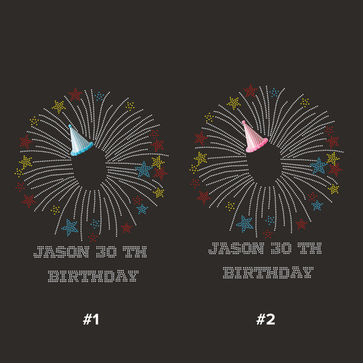 Bling Birthday Unisex T-shirt Customized With Photo, Age and Name