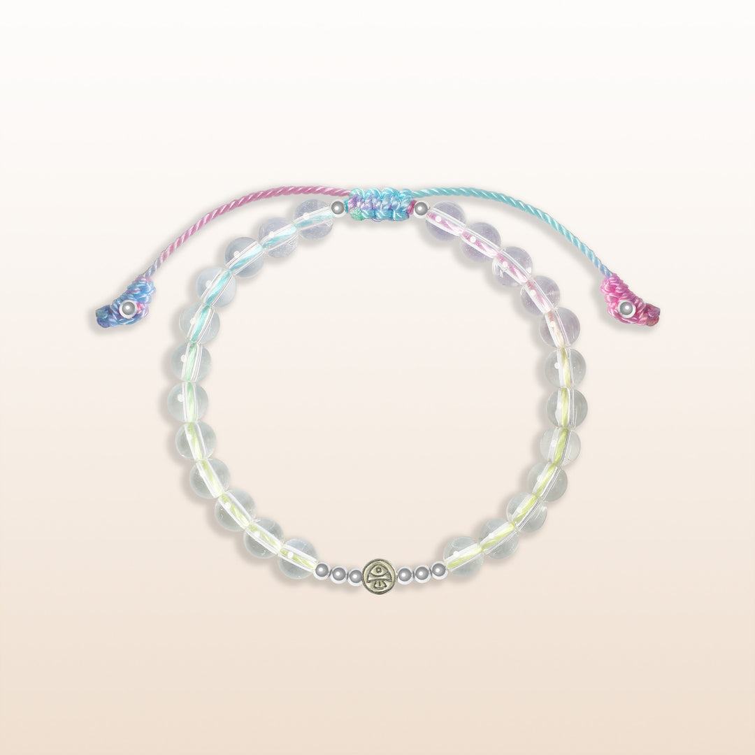 Boundless Freedom-Little Fish Color Rope White Crystal Children's Bracelet