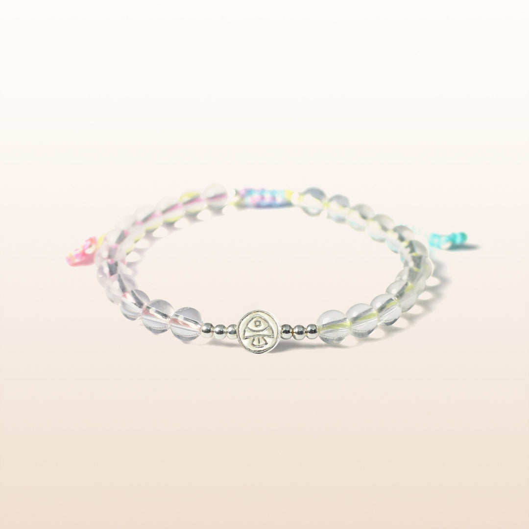 Boundless Freedom-Little Fish Color Rope White Crystal Children's Bracelet