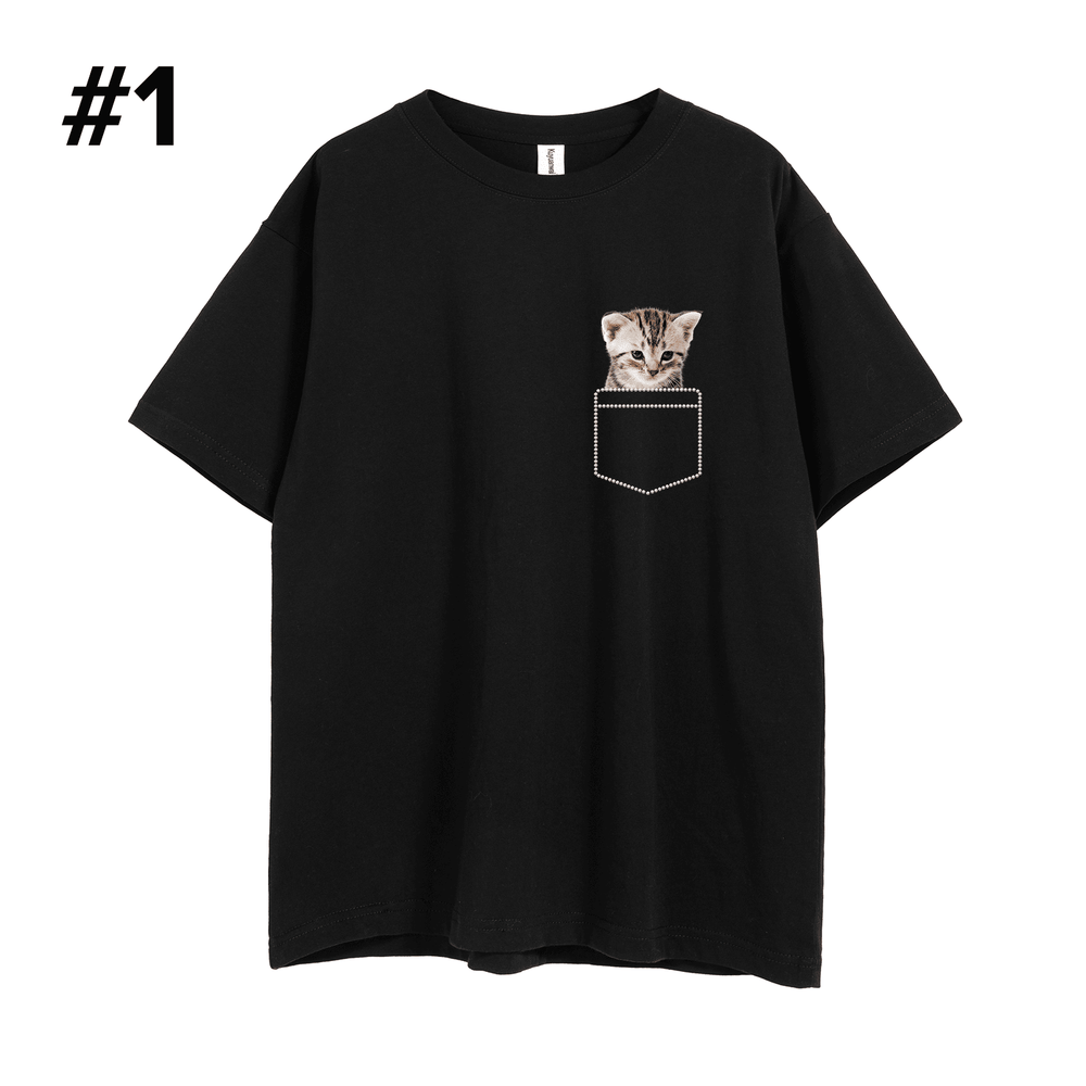 Second finished product view of the bling pocket pet photo custom unisex tee