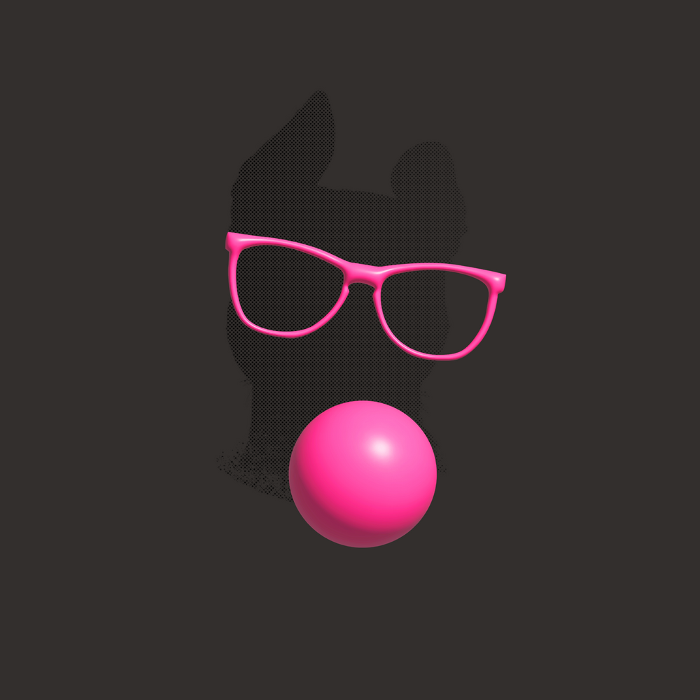 Second finished product view for Cool Pet with Glasses Blowing Bubble Gum Unisex T-shirt With Your Pet Face