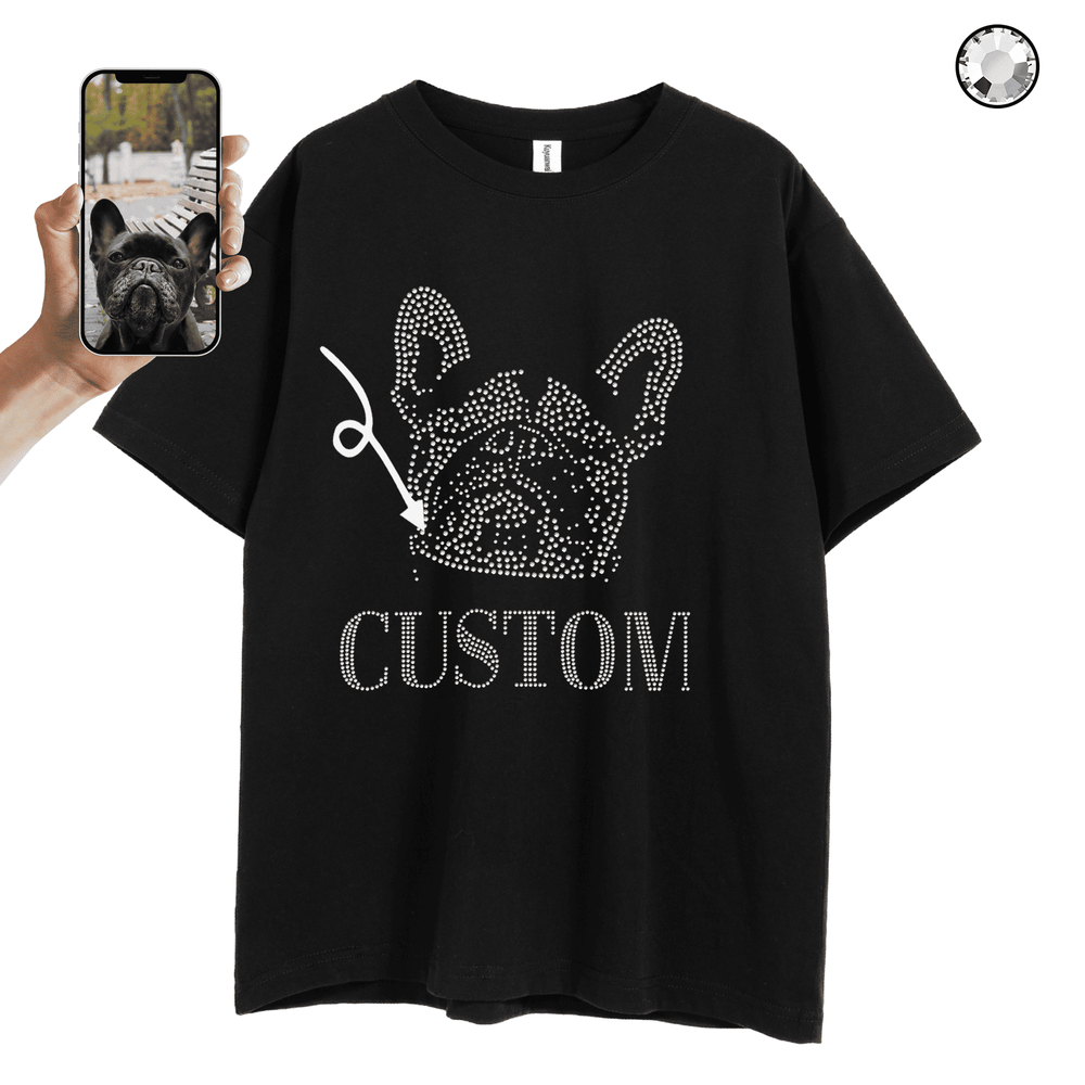 Second finished product view for Pet Photo Bling Tee with Personalized Name