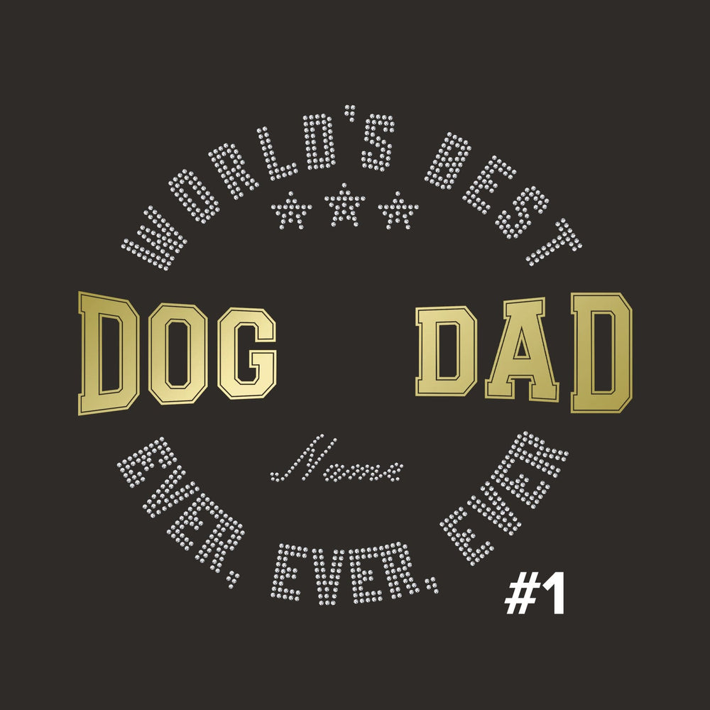 Second finished product view for World Best Dog Dad Unisex Tee With Bling Prints