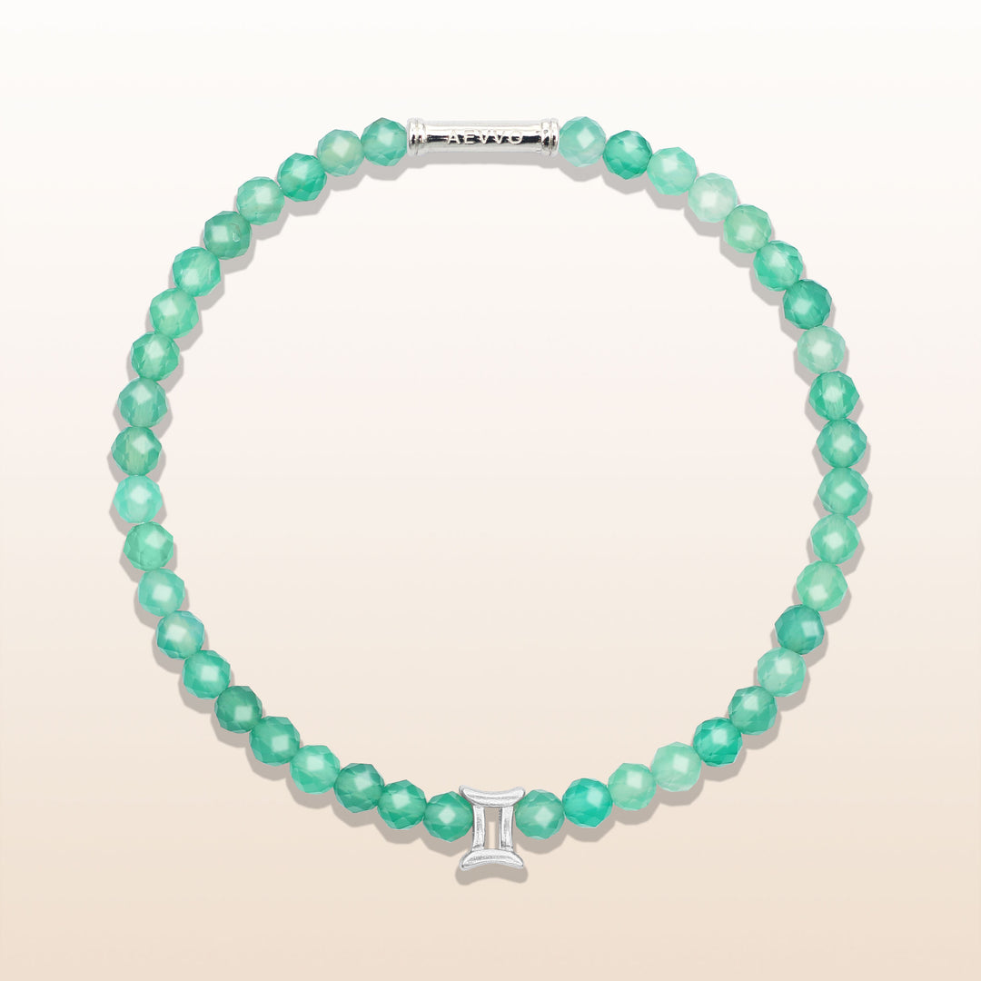 Emerald Agate Gemini Lucky Stone Bracelet