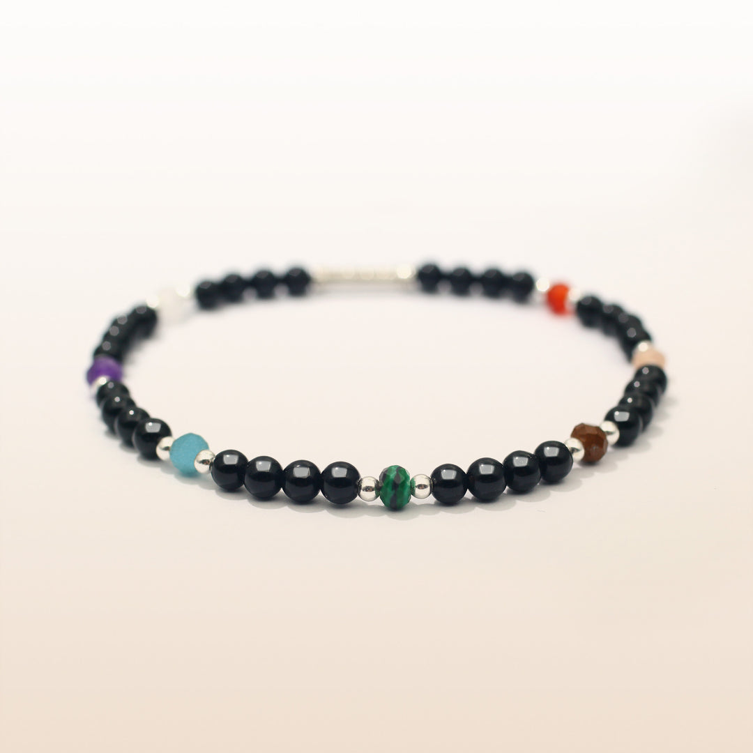 Front view the balance 7 chakra bracelet