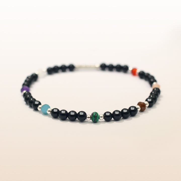 Front view the balance 7 chakra bracelet