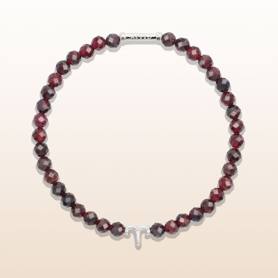 Garnet Aries Lucky Stone Bracelet