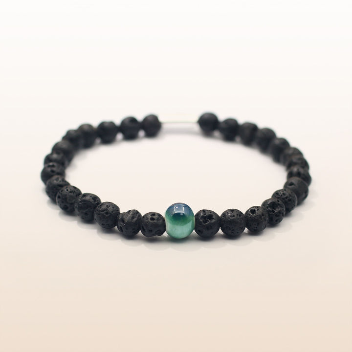 Grounding Energy - Silver Lava Evil Eye Bracelet Ⅰ