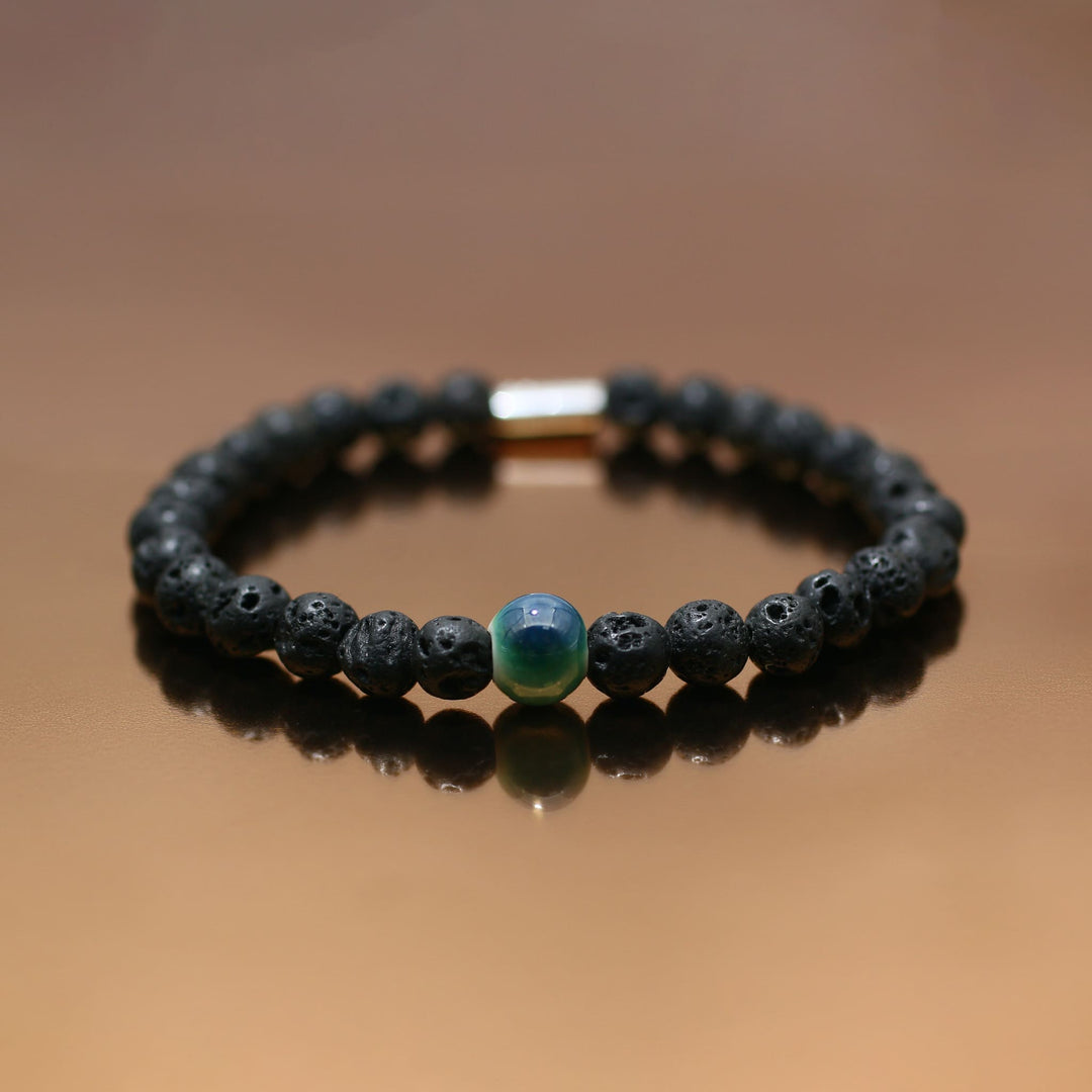 Grounding Energy - Silver Lava Evil Eye Bracelet Ⅰ