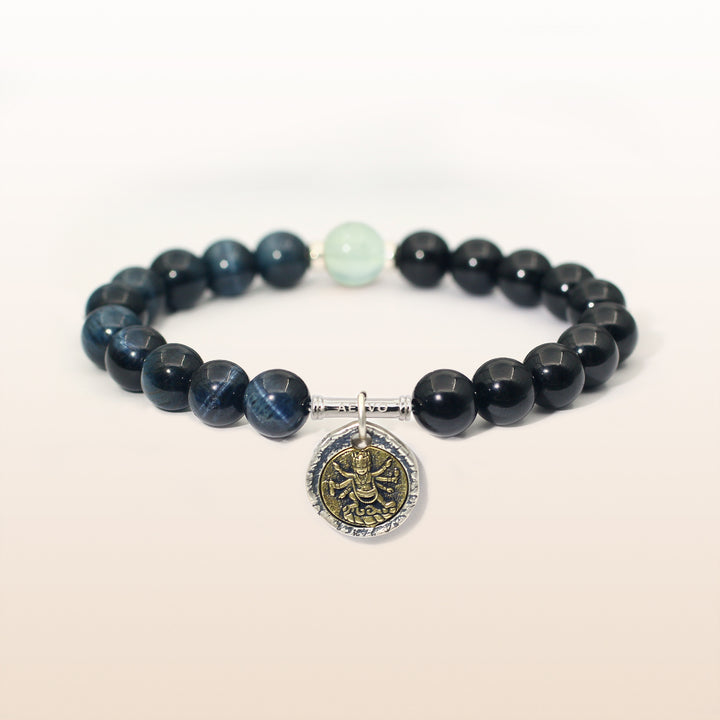 Mahakala Prehnite Aquarius Guardian Bracelet