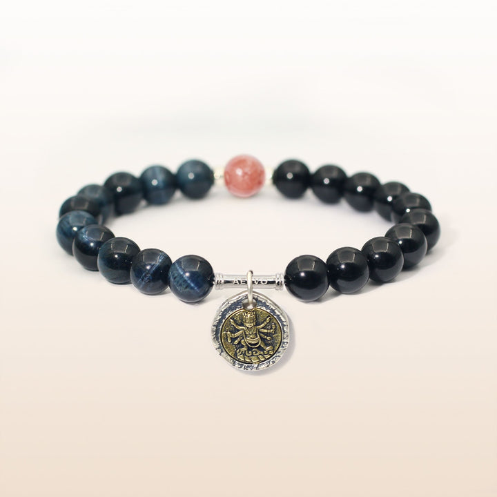 Mahakala Rhodochrosite Leo Guardian Bracelet