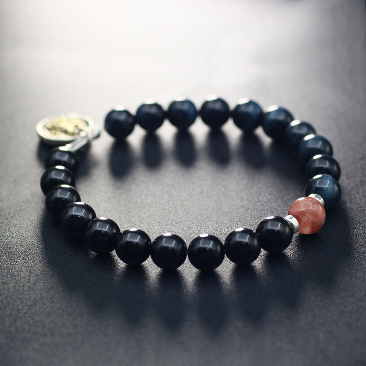 Mahakala Rhodochrosite Leo Guardian Bracelet