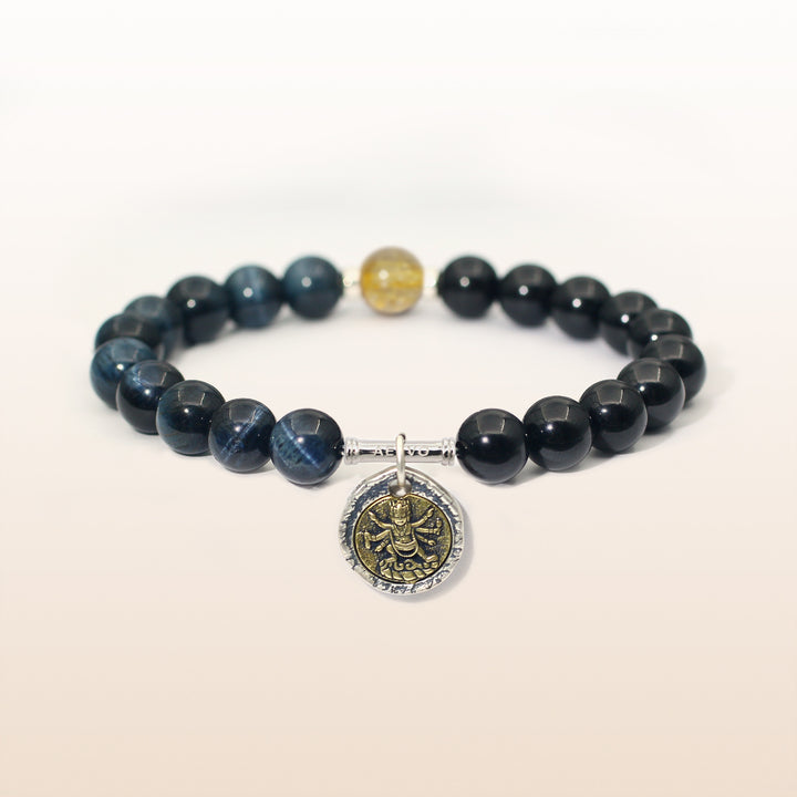 Mahakala Rutilated Quartz Taurus Guardian Bracelet