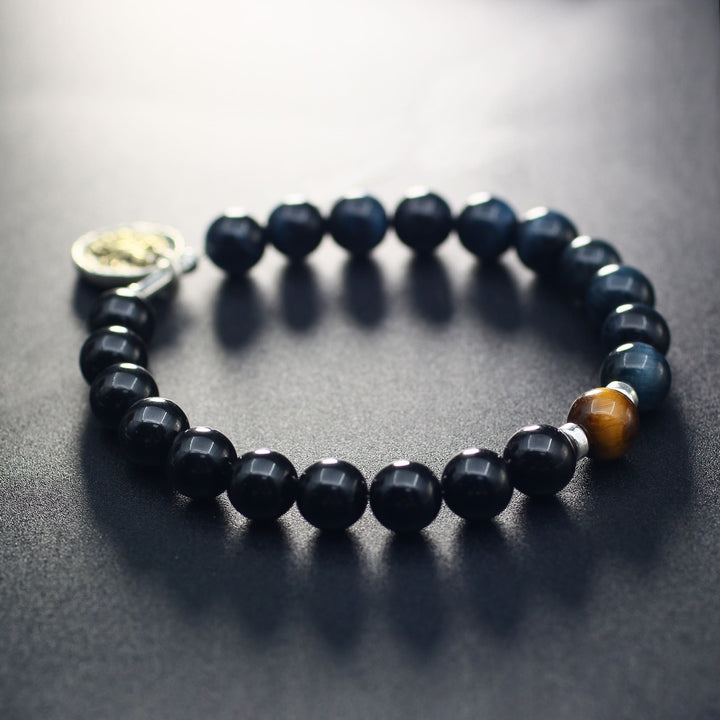 Mahakala Tiger Eye Capricorn Guardian  Bracelet